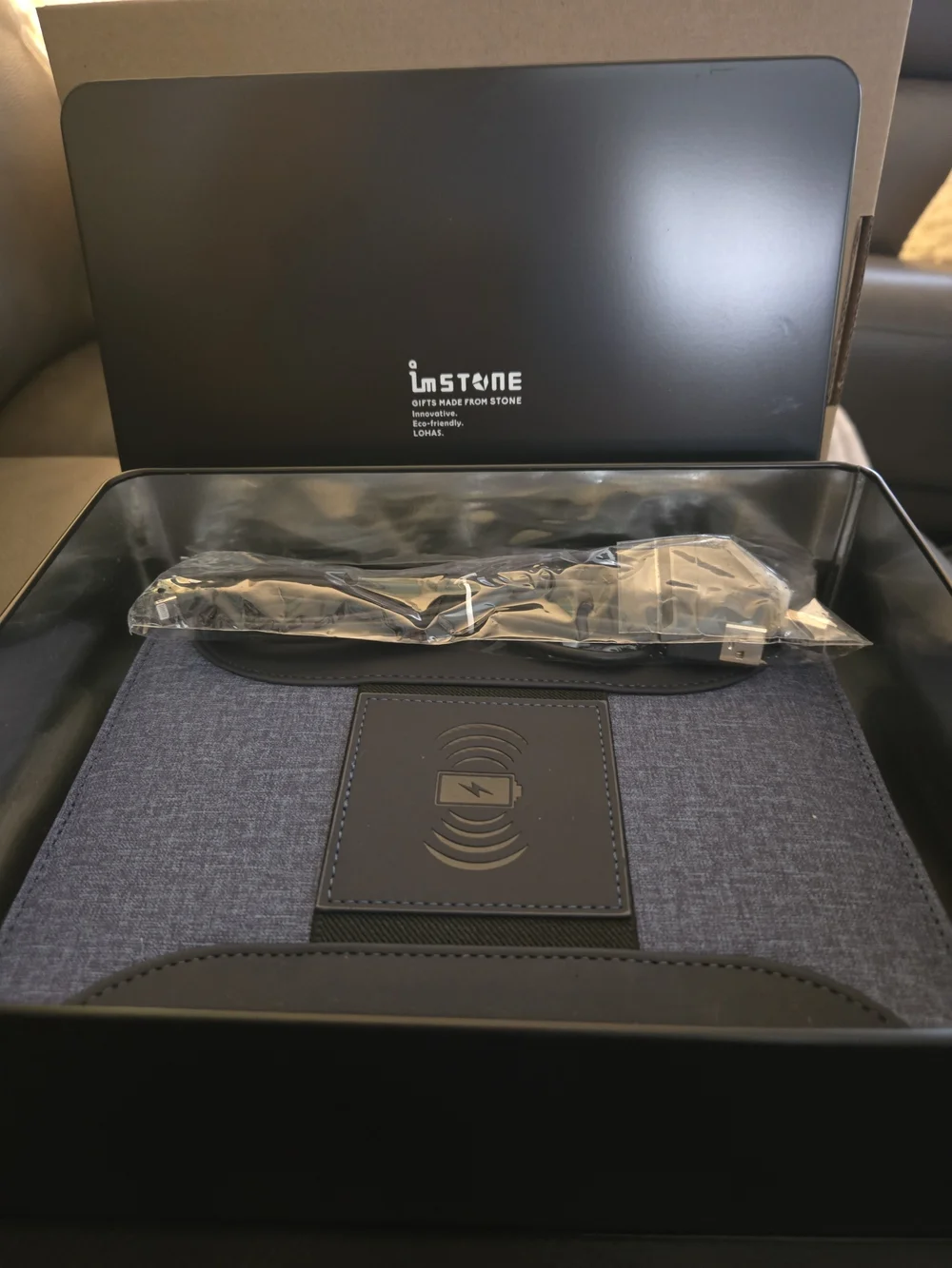 NIB imSTONE Denim Tech Charging Padfolio Binder + Gift Tin